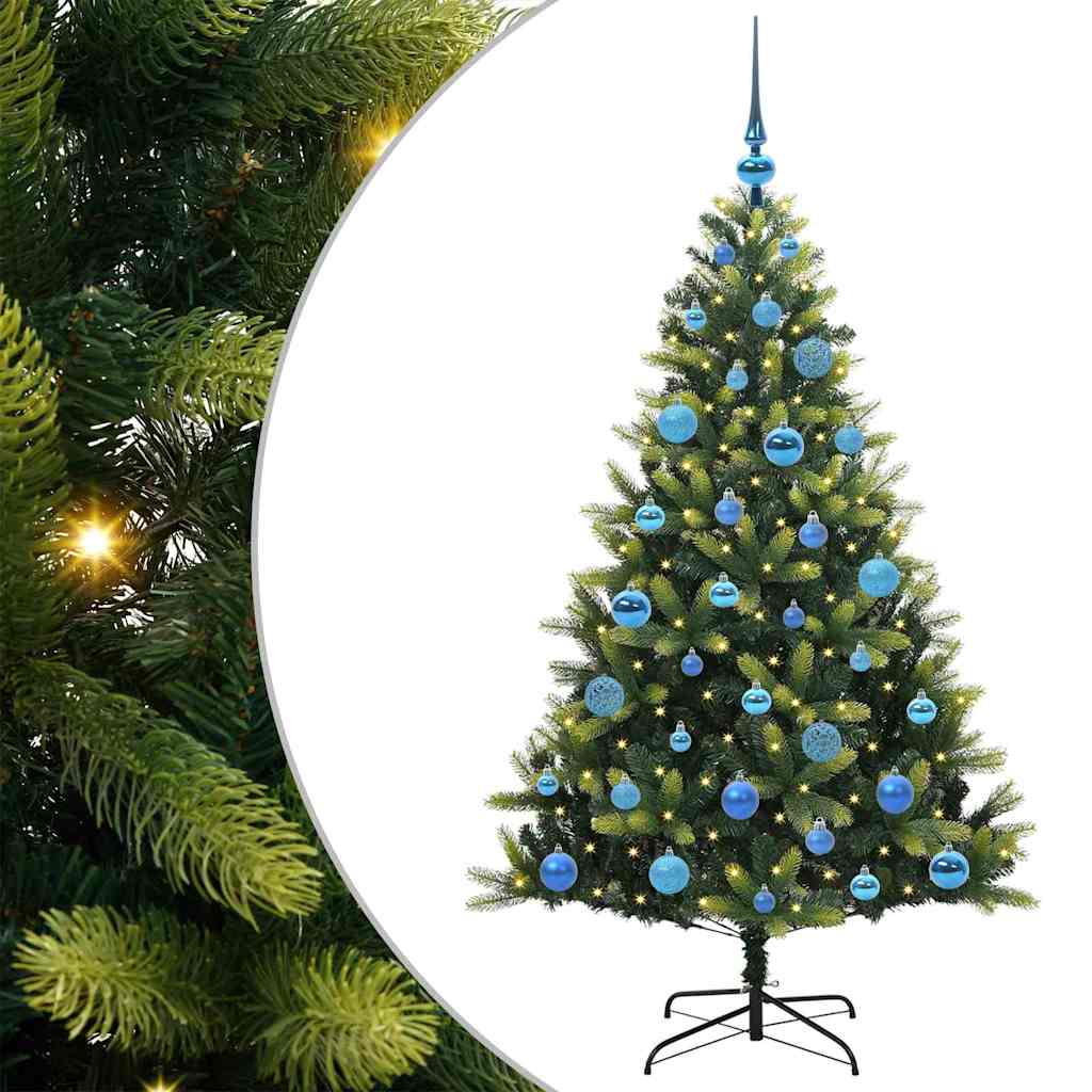 VidaXL sapin de Noël artificiel avec charnière 150 LED vert 150 cm PVC et PE