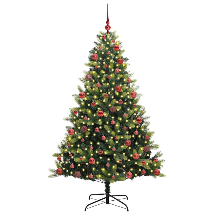 VidaXL sapin de Noël artificiel avec charnière 300 LED vert 180 cm PVC et PE