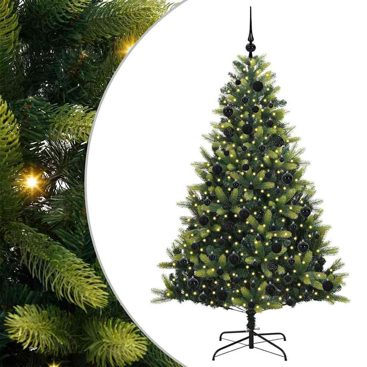 VidaXL sapin de Noël artificiel avec charnière 300 LED vert 180 cm PVC et PE
