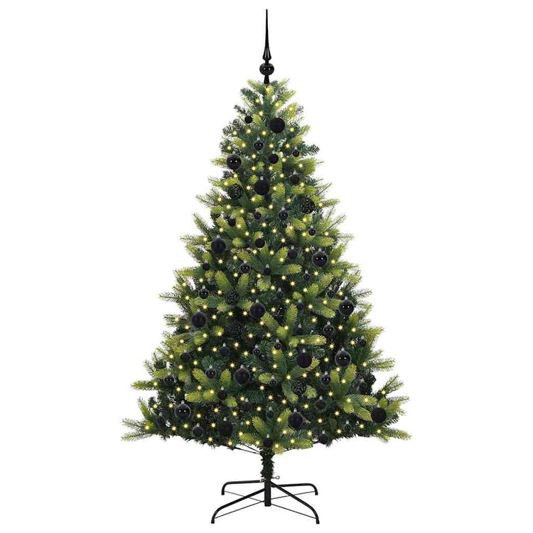 VidaXL sapin de Noël artificiel avec charnière 300 LED vert 180 cm PVC et PE