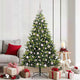 VidaXL sapin de Noël artificiel avec charnière 300 LED vert 180 cm PVC et PE