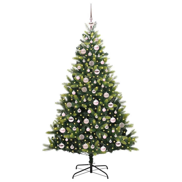 VidaXL sapin de Noël artificiel avec charnière 300 LED vert 180 cm PVC et PE