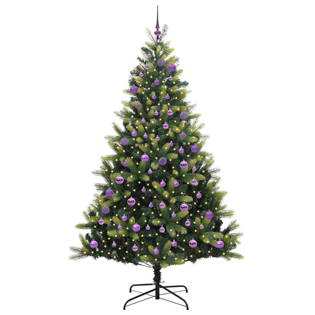 VidaXL sapin de Noël artificiel avec charnière 300 LED vert 180 cm PVC et PE