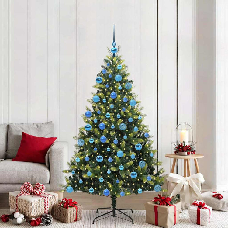 VidaXL sapin de Noël artificiel avec charnière 300 LED vert 180 cm PVC et PE