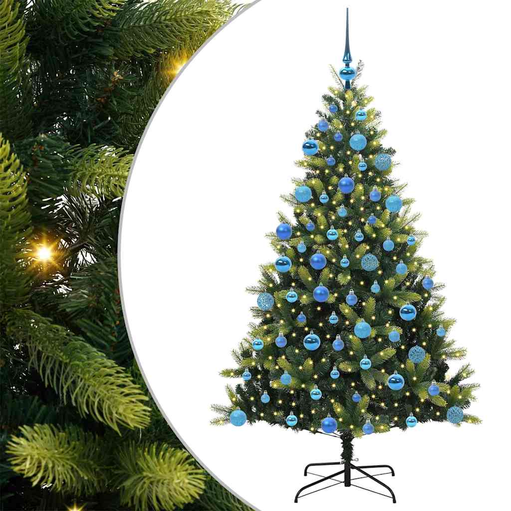 VidaXL sapin de Noël artificiel avec charnière 300 LED vert 180 cm PVC et PE