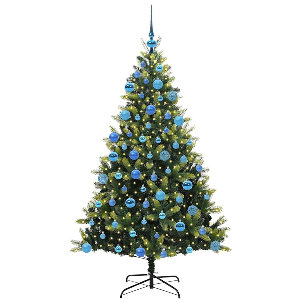 VidaXL sapin de Noël artificiel avec charnière 300 LED vert 180 cm PVC et PE