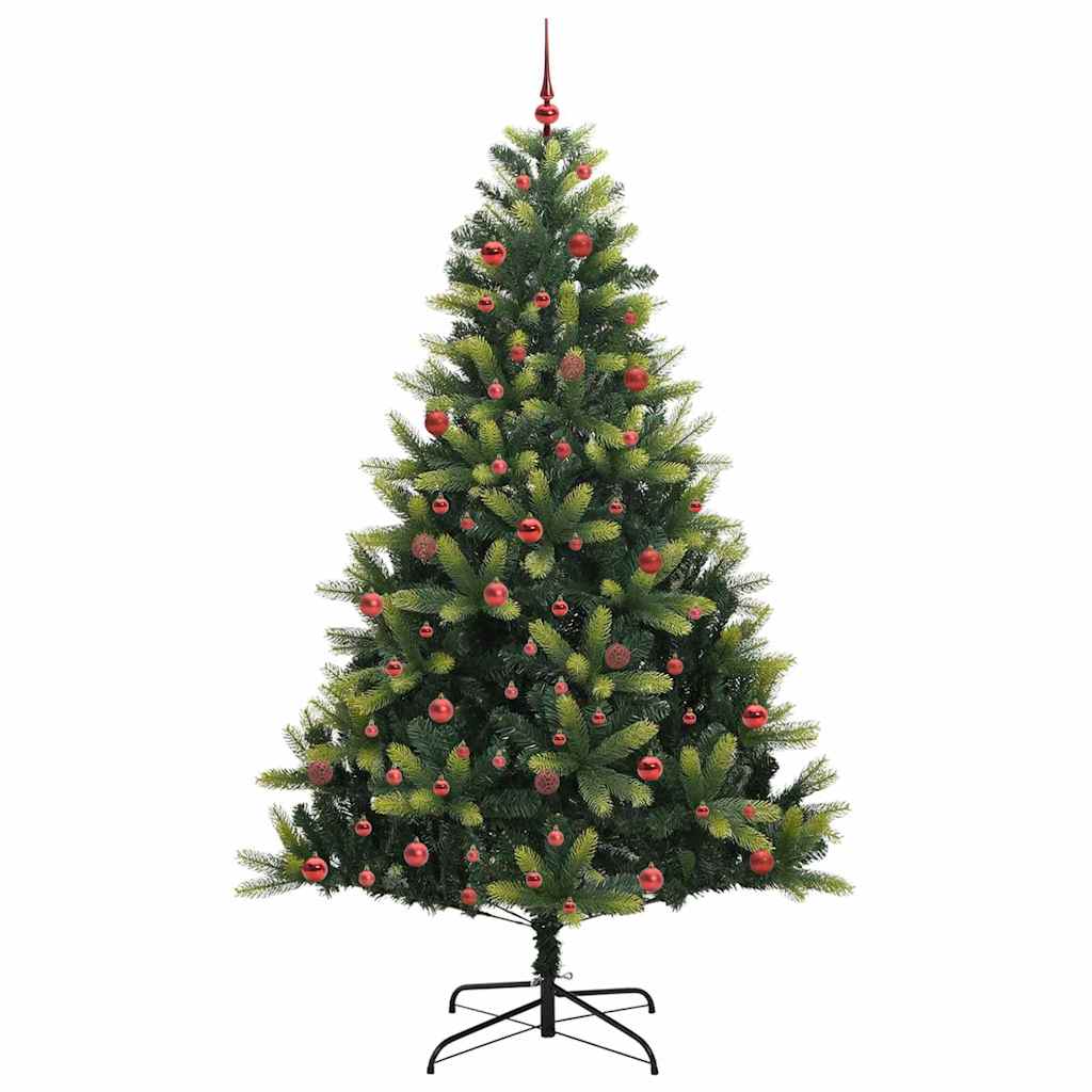 VidaXL sapin de Noël artificiel avec charnière 300 LED vert 210 cm PVC et PE