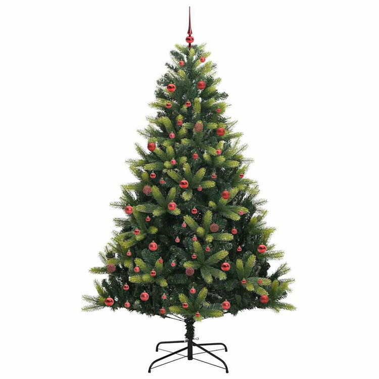 VidaXL sapin de Noël artificiel avec charnière 300 LED vert 210 cm PVC et PE