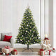 VidaXL sapin de Noël artificiel avec charnière 300 LED vert 210 cm PVC et PE