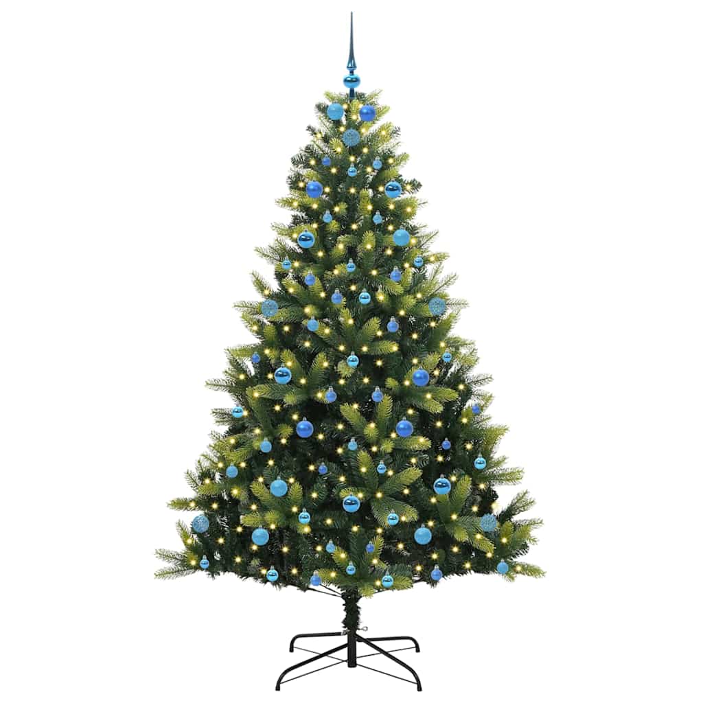 VidaXL sapin de Noël artificiel avec charnière 300 LED vert 210 cm PVC et PE