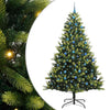 VidaXL sapin de Noël artificiel avec charnière 300 LED vert 240 cm PVC et PE
