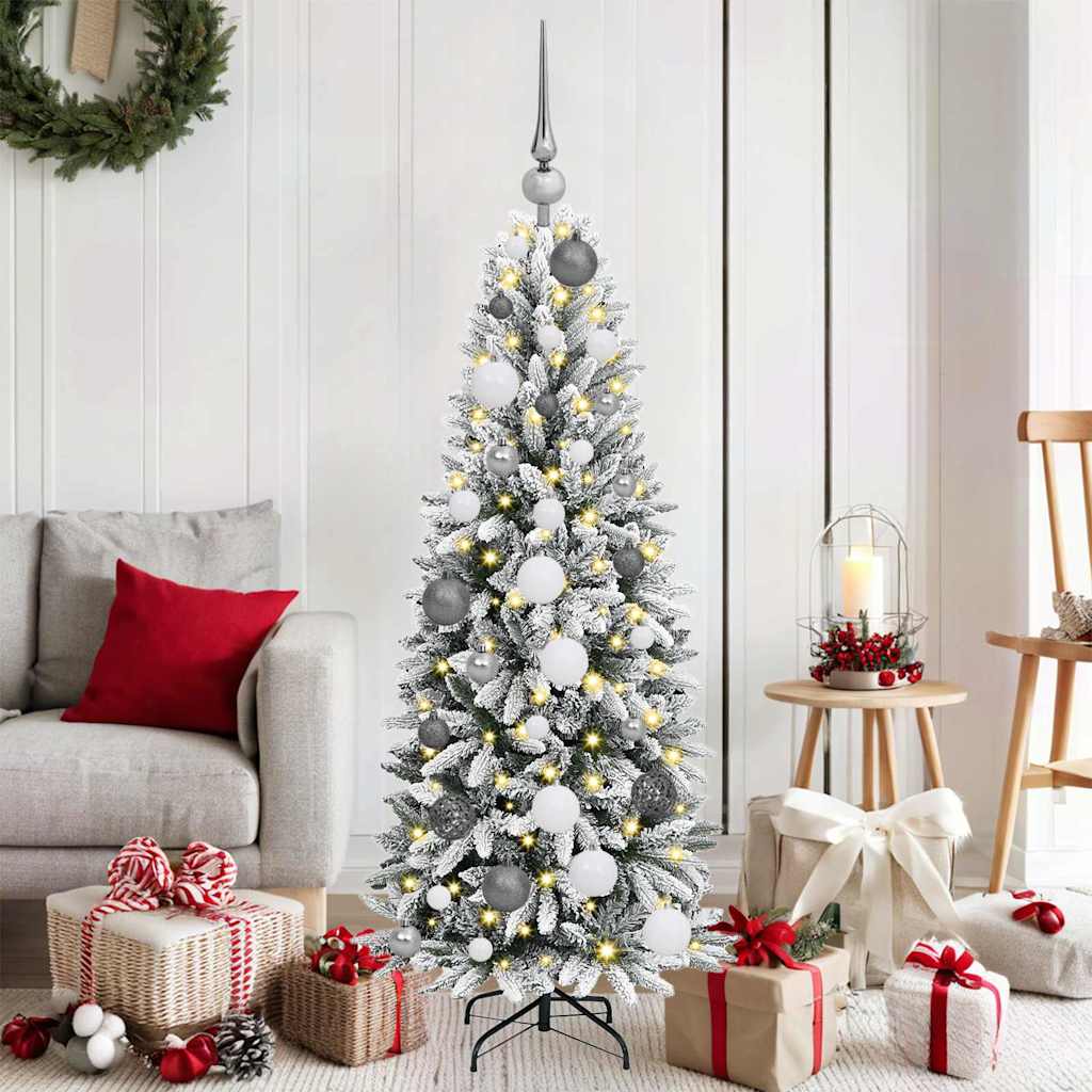 Vidaxx sapin de Noël artificiel blanc 120 cm PVC et plastique et acier et PE