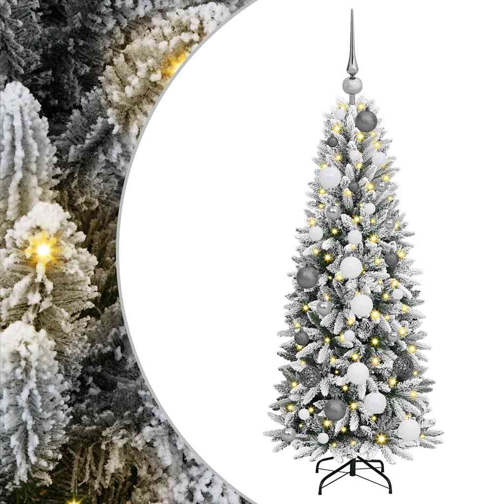 Vidaxx sapin de Noël artificiel blanc 120 cm PVC et plastique et acier et PE