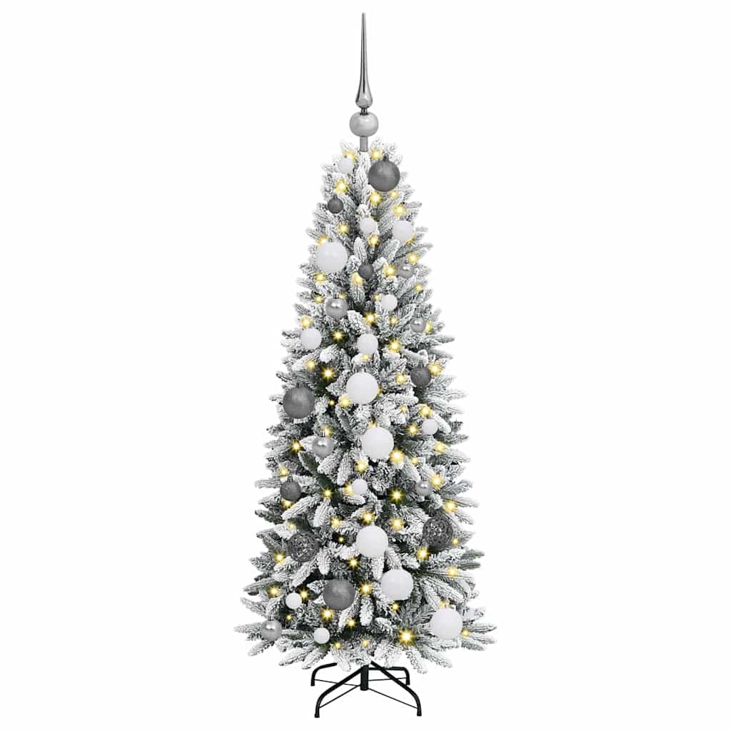 Vidaxx sapin de Noël artificiel blanc 120 cm PVC et plastique et acier et PE