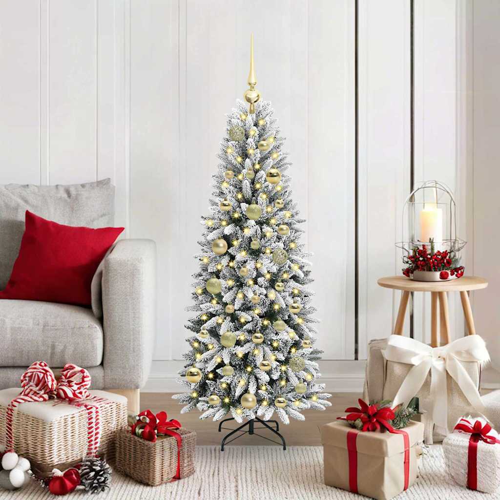 Vidaxx sapin de Noël artificiel blanc 120 cm PVC et plastique et acier et PE