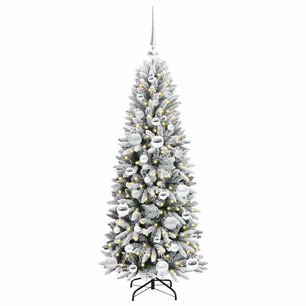 Vidaxx sapin de Noël artificiel blanc 120 cm PVC et plastique et acier et PE