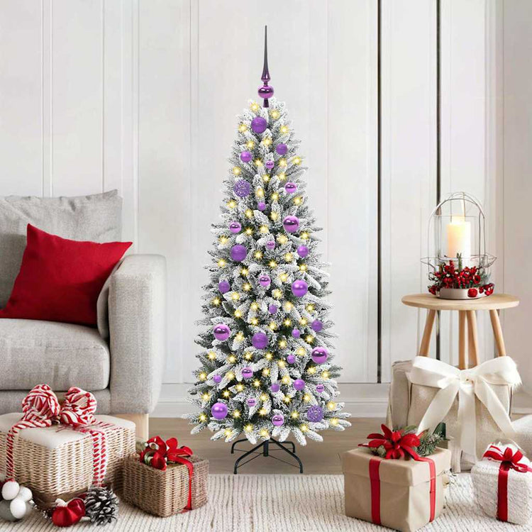 Vidaxx sapin de Noël artificiel blanc 120 cm PVC et plastique et acier et PE
