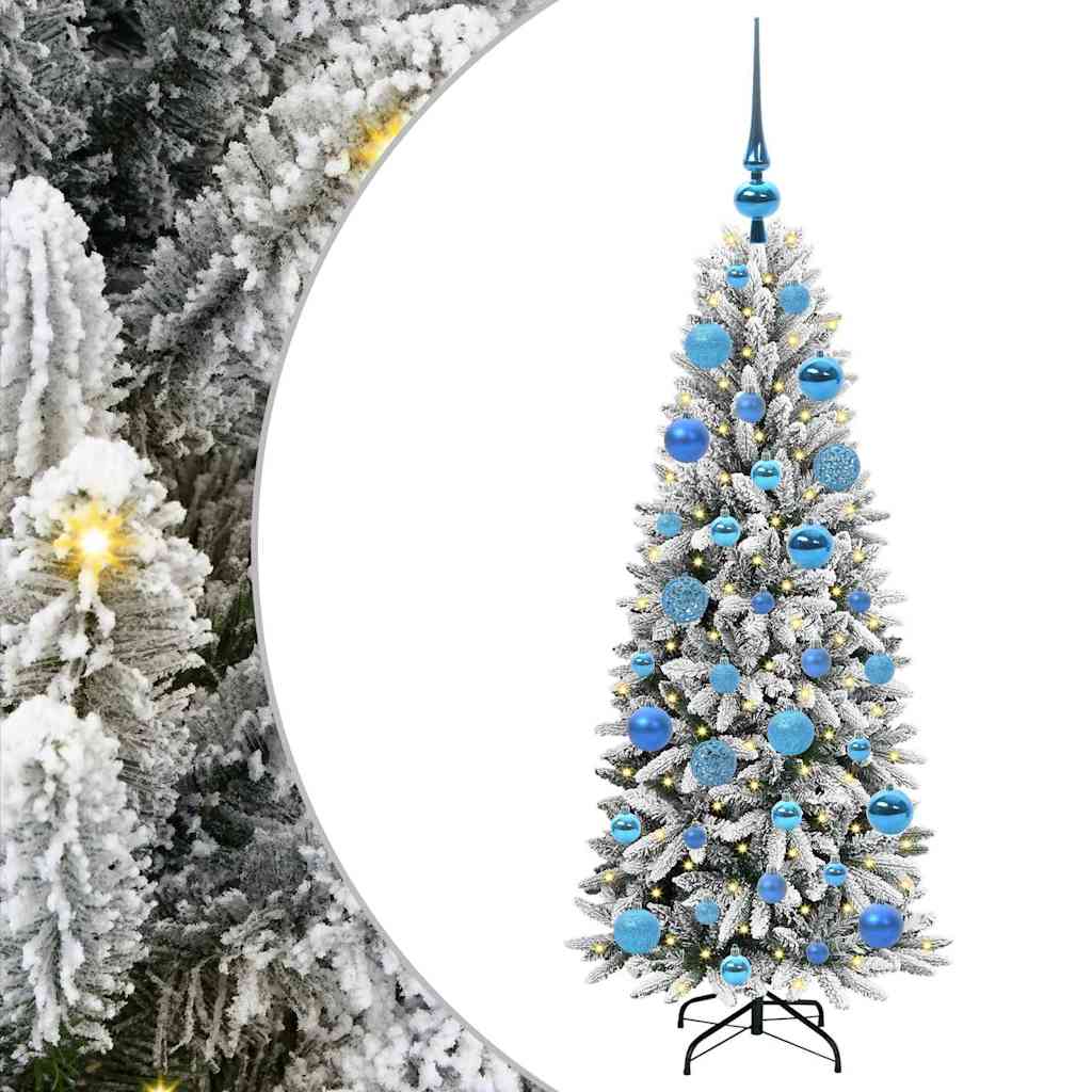 Vidaxx sapin de Noël artificiel blanc 120 cm PVC et plastique et acier et PE