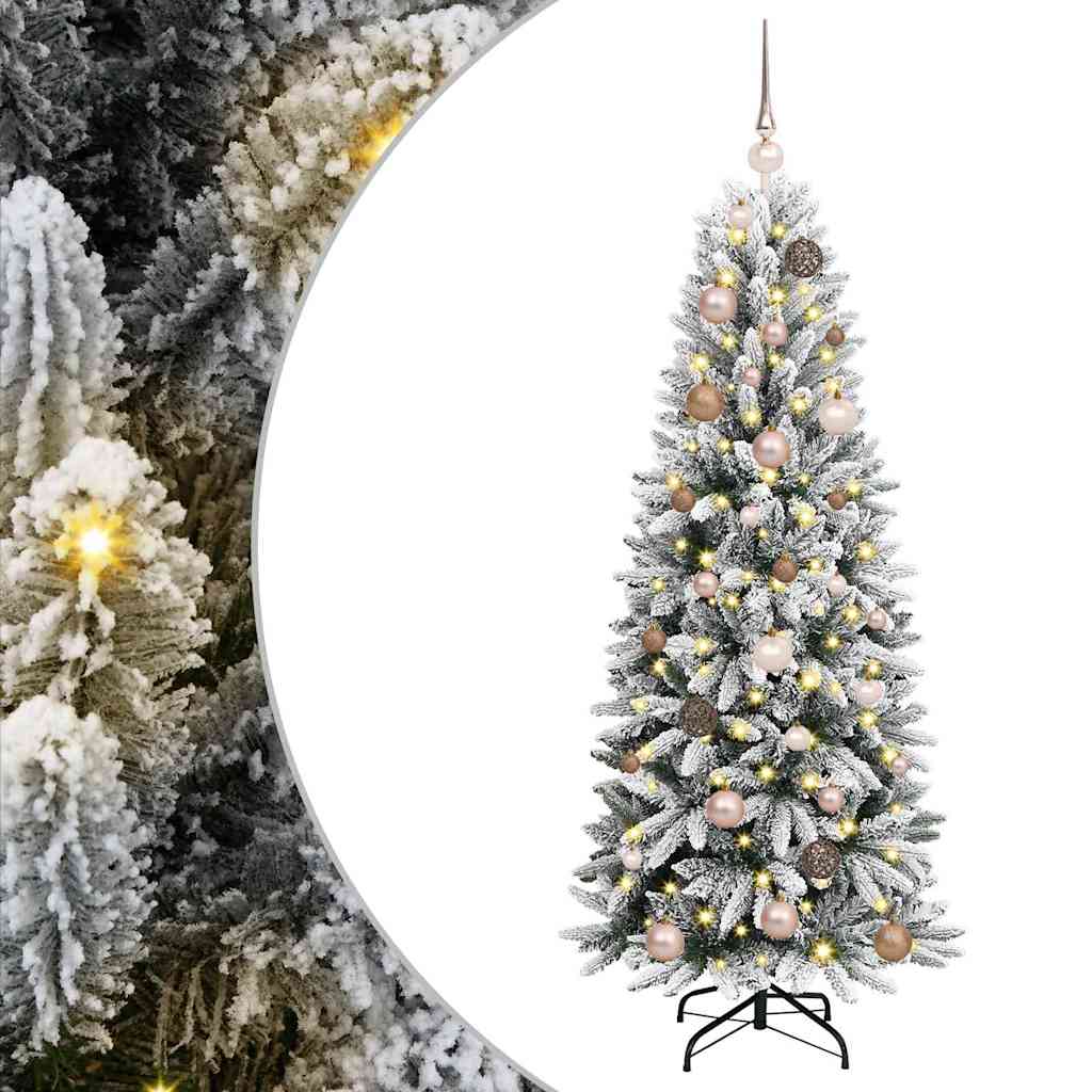 Vidaxx sapin de Noël artificiel blanc 150 cm PVC et plastique et acier et PE