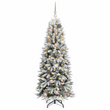 Vidaxx sapin de Noël artificiel blanc 150 cm PVC et plastique et acier et PE - afbeelding 3