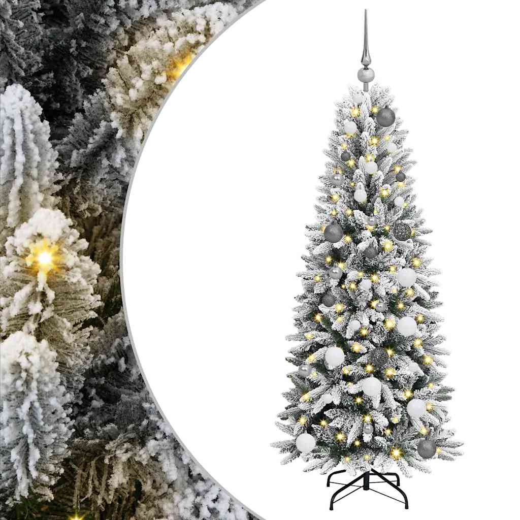 Vidaxx sapin de Noël artificiel blanc 150 cm PVC et plastique et acier et PE