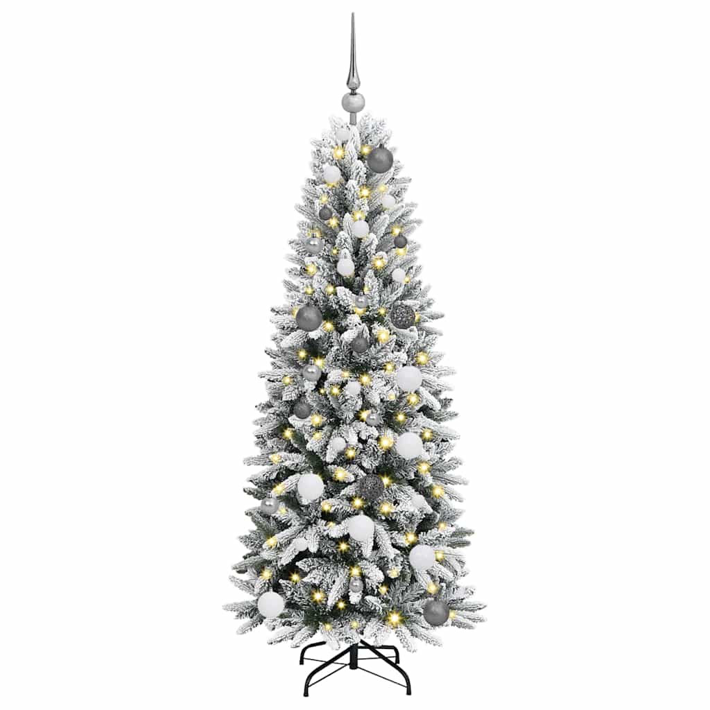 Vidaxx sapin de Noël artificiel blanc 150 cm PVC et plastique et acier et PE
