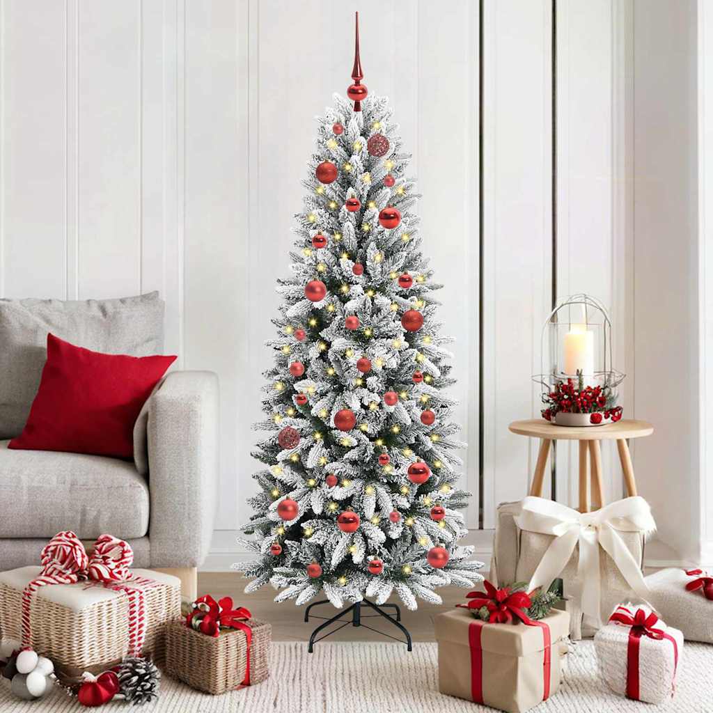 Vidaxx sapin de Noël artificiel blanc 150 cm PVC et plastique et acier et PE