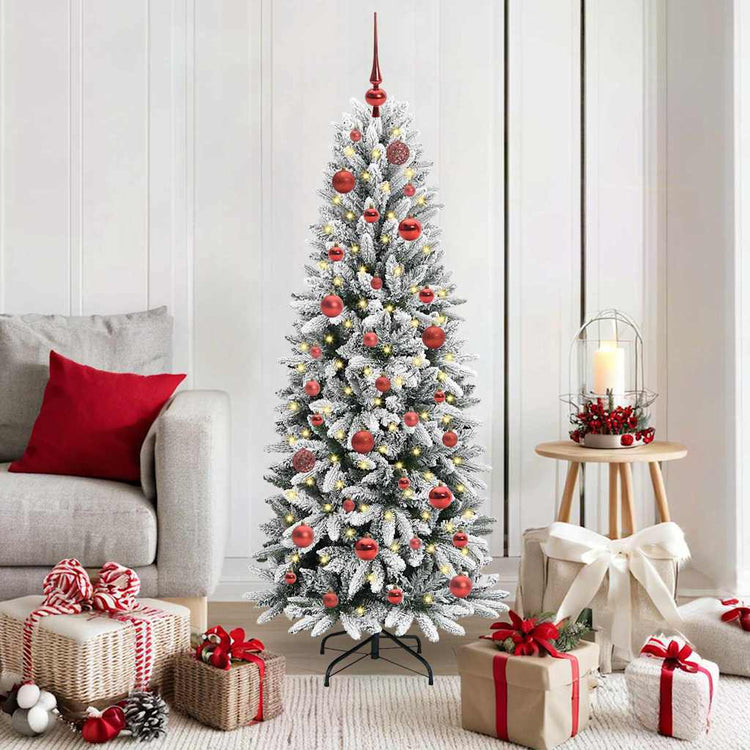 Vidaxx sapin de Noël artificiel blanc 150 cm PVC et plastique et acier et PE