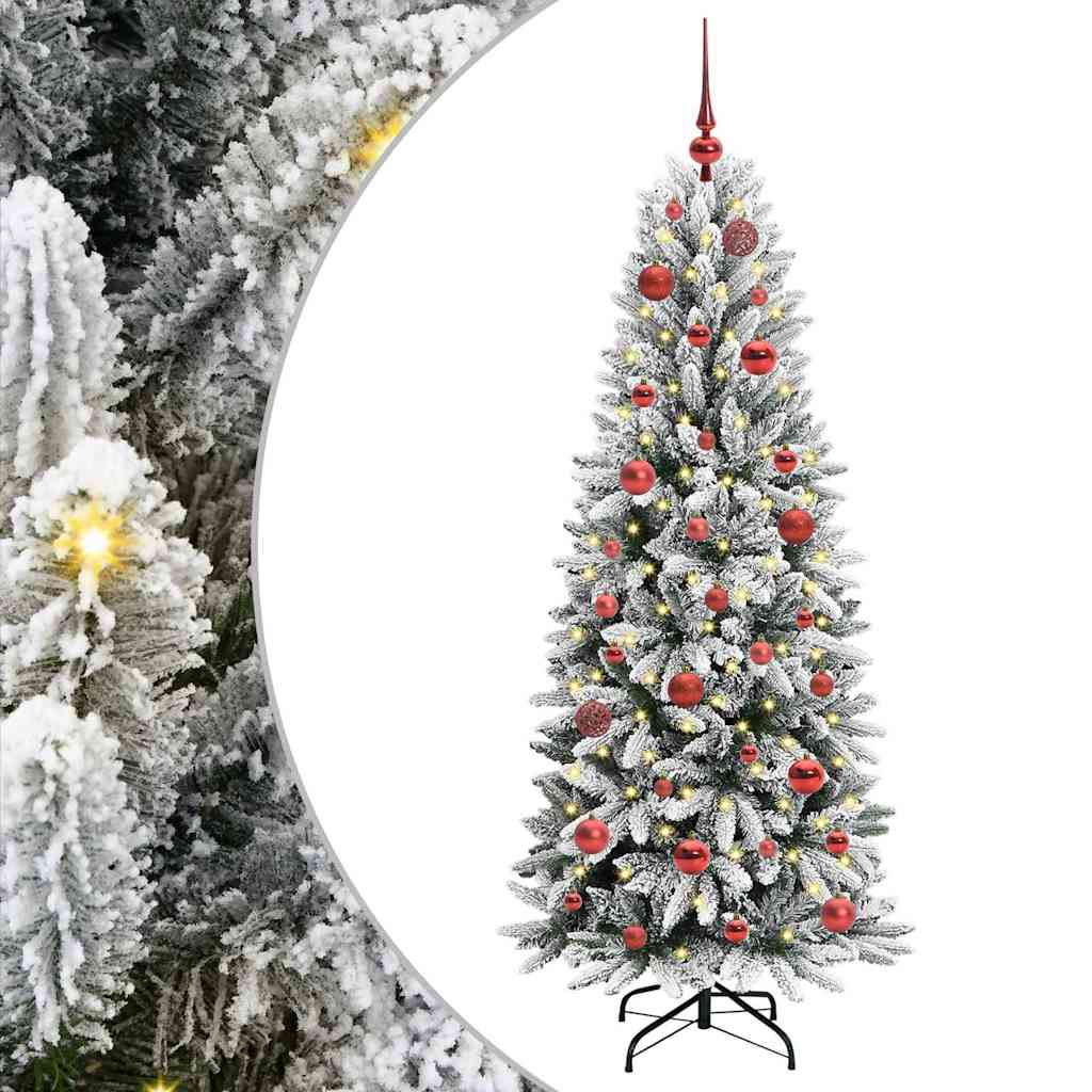 Vidaxx sapin de Noël artificiel blanc 150 cm PVC et plastique et acier et PE