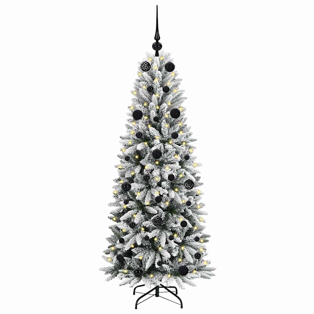 Vidaxx sapin de Noël artificiel blanc 150 cm PVC et plastique et acier et PE