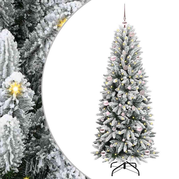 Vidaxx sapin de Noël artificiel blanc 150 cm PVC et plastique et acier et PE