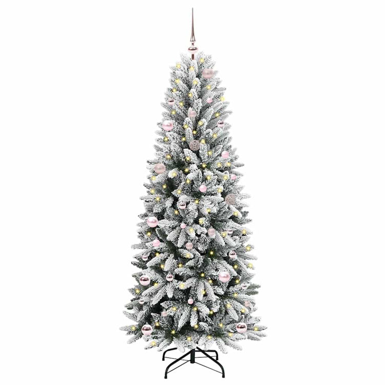 Vidaxx sapin de Noël artificiel blanc 150 cm PVC et plastique et acier et PE