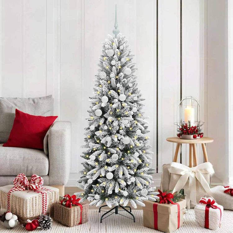 Vidaxx sapin de Noël artificiel blanc 150 cm PVC et plastique et acier et PE