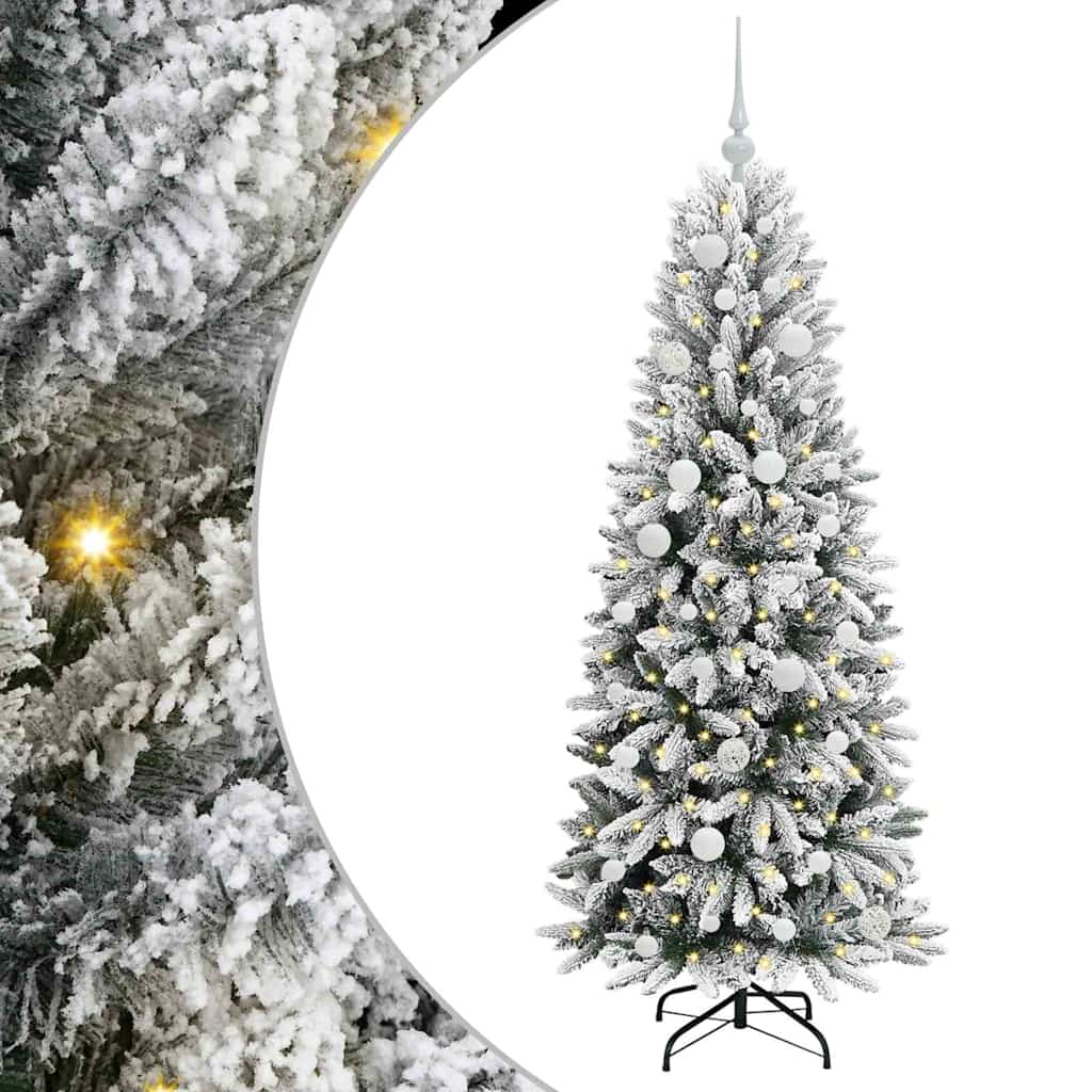 Vidaxx sapin de Noël artificiel blanc 150 cm PVC et plastique et acier et PE