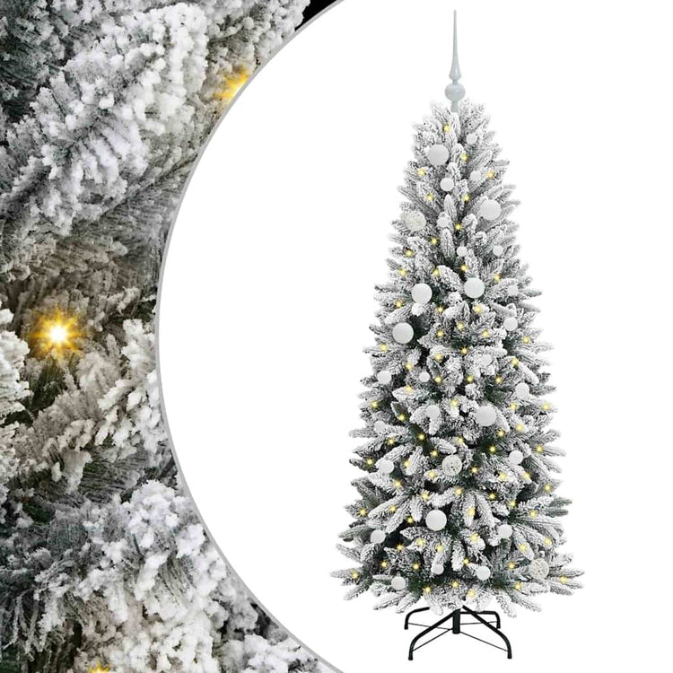 Vidaxx sapin de Noël artificiel blanc 150 cm PVC et plastique et acier et PE