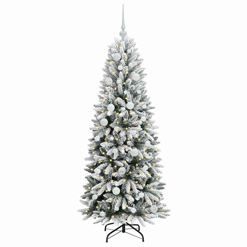 Vidaxx sapin de Noël artificiel blanc 150 cm PVC et plastique et acier et PE