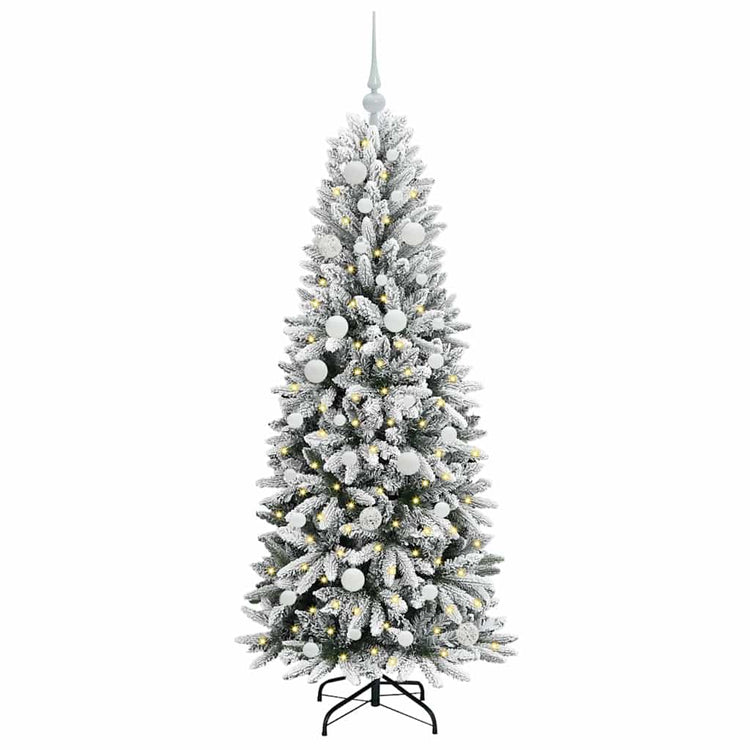 Vidaxx sapin de Noël artificiel blanc 150 cm PVC et plastique et acier et PE