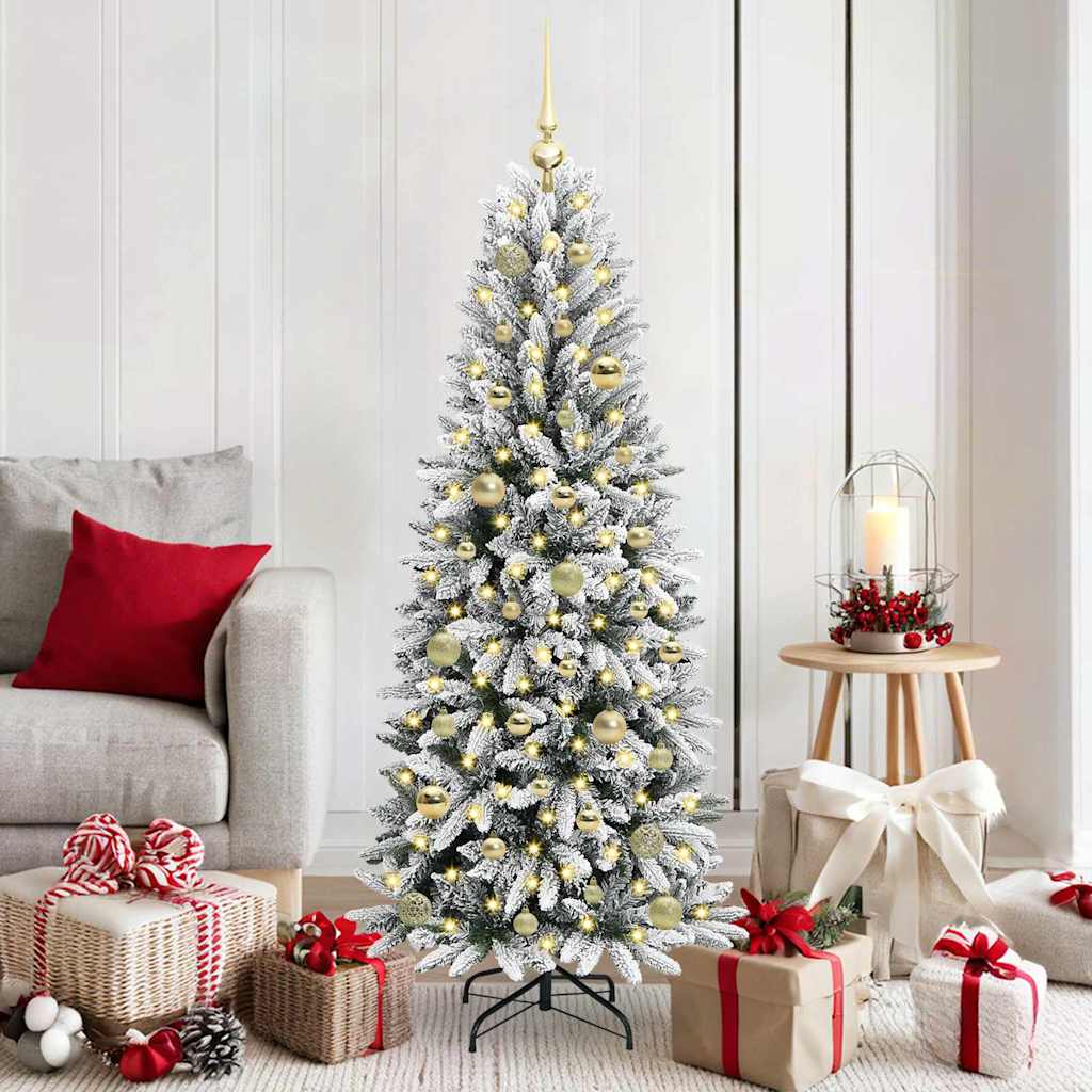 Vidaxx sapin de Noël artificiel blanc 150 cm PVC et plastique et acier et PE