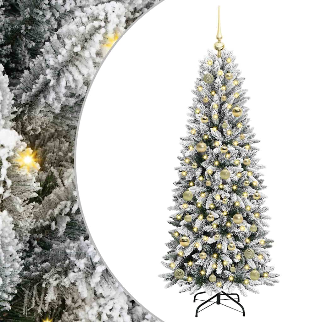 Vidaxx sapin de Noël artificiel blanc 150 cm PVC et plastique et acier et PE