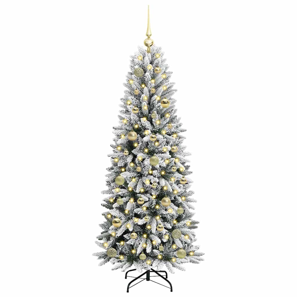 Vidaxx sapin de Noël artificiel blanc 150 cm PVC et plastique et acier et PE