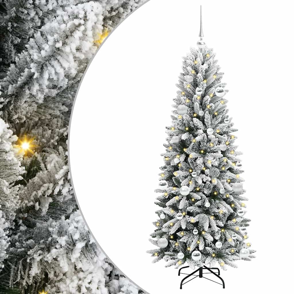 Vidaxx sapin de Noël artificiel blanc 150 cm PVC et plastique et acier et PE