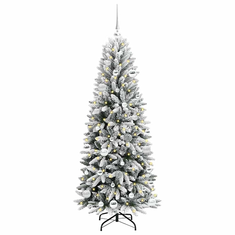 Vidaxx sapin de Noël artificiel blanc 150 cm PVC et plastique et acier et PE