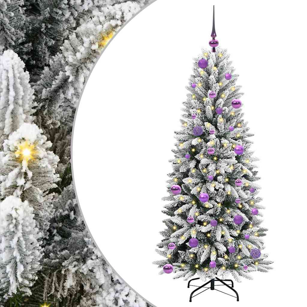 Vidaxx sapin de Noël artificiel blanc 150 cm PVC et plastique et acier et PE