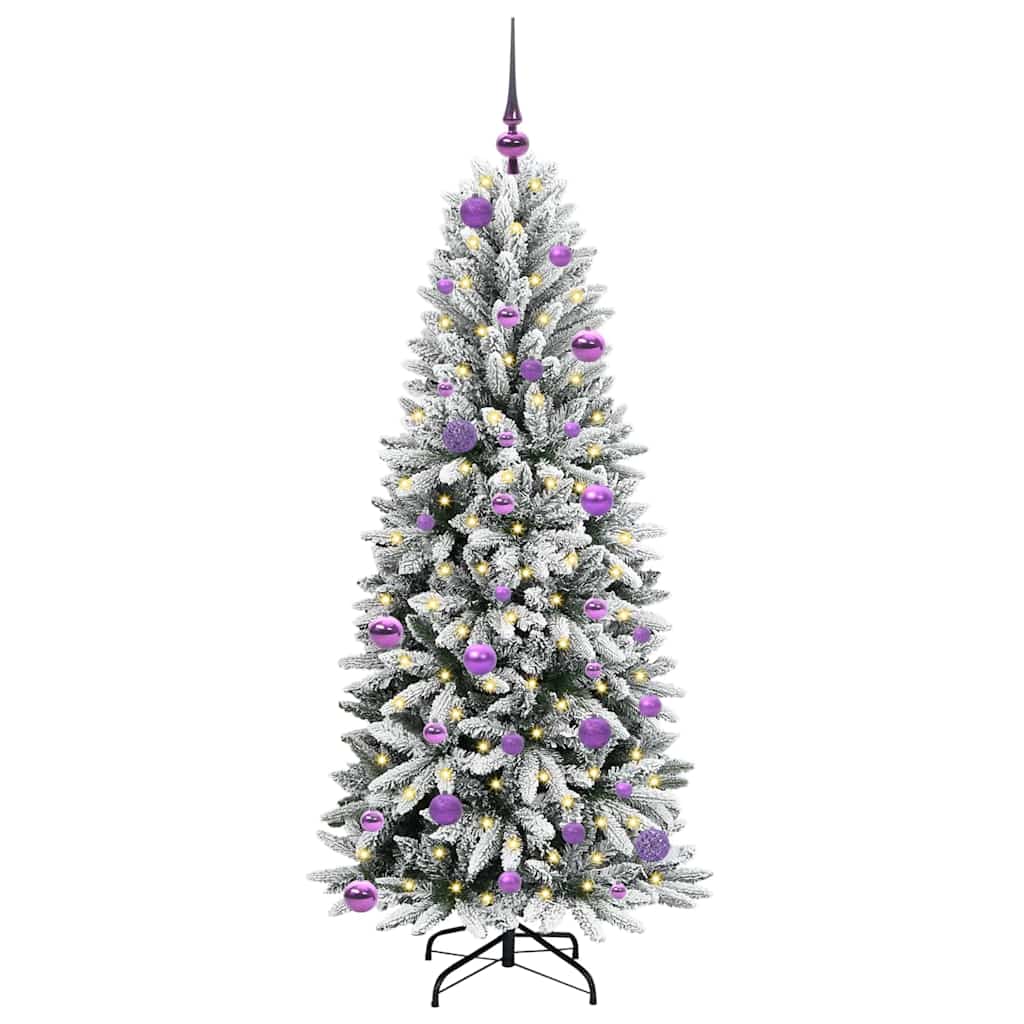 Vidaxx sapin de Noël artificiel blanc 150 cm PVC et plastique et acier et PE