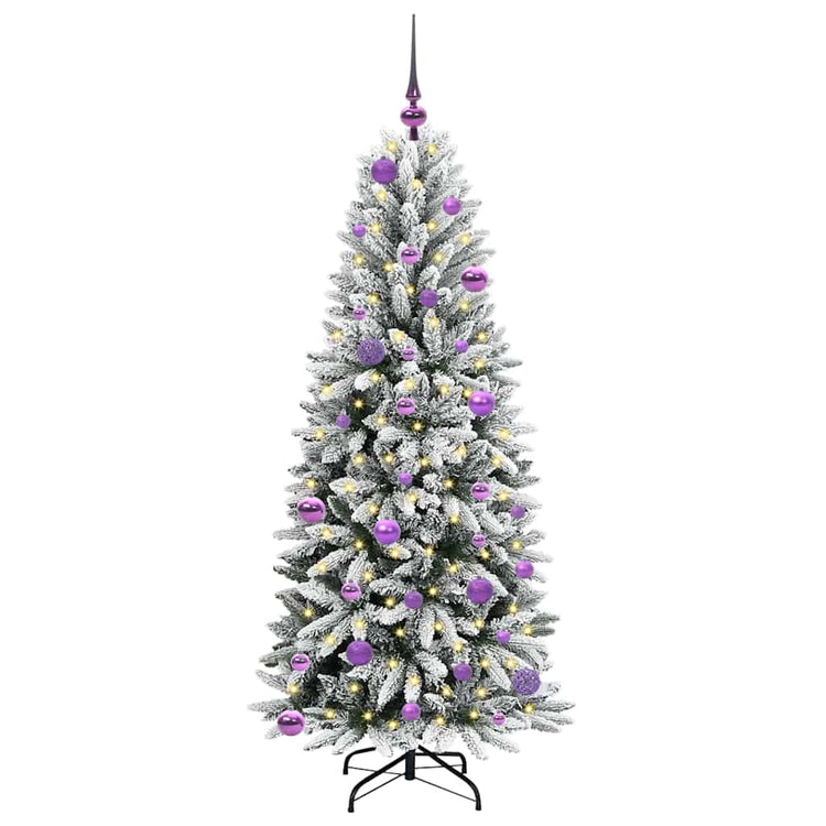 Vidaxx sapin de Noël artificiel blanc 150 cm PVC et plastique et acier et PE