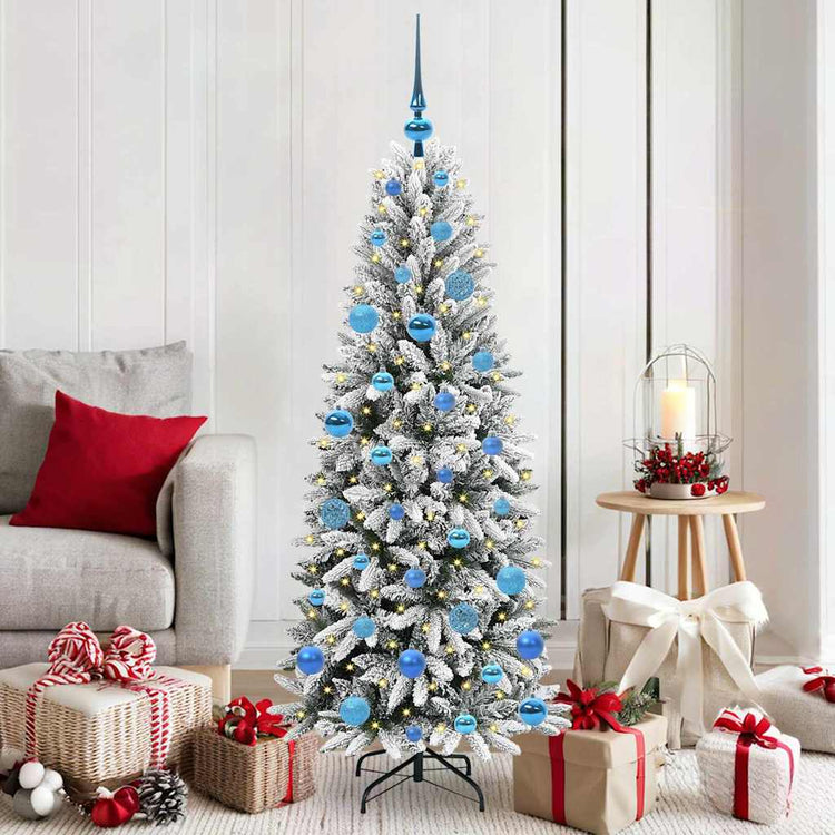 Vidaxx sapin de Noël artificiel blanc 150 cm PVC et plastique et acier et PE