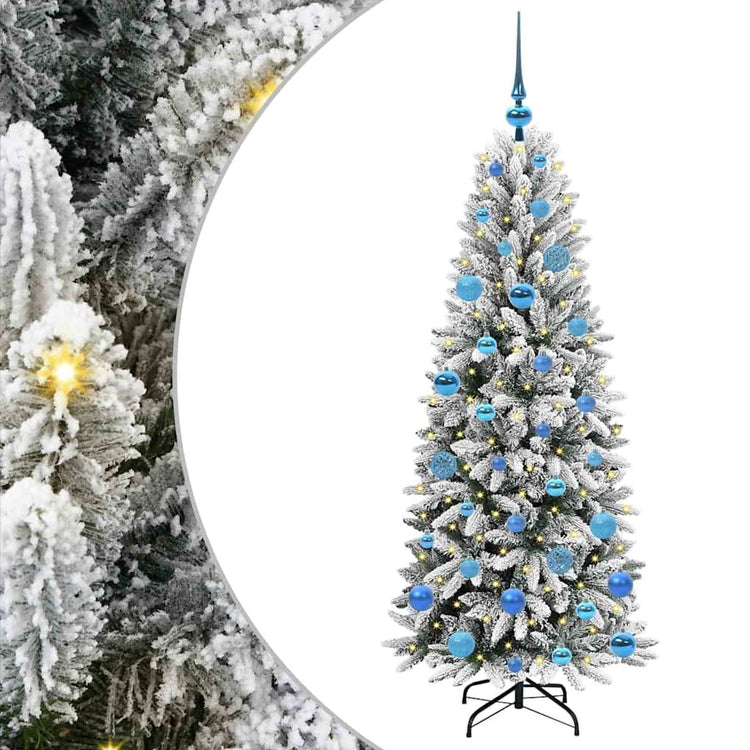 Vidaxx sapin de Noël artificiel blanc 150 cm PVC et plastique et acier et PE