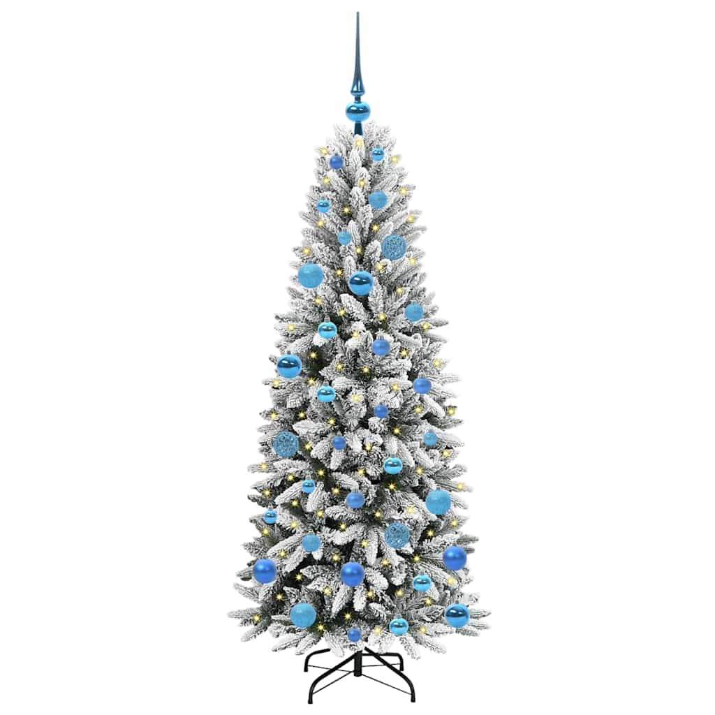 Vidaxx sapin de Noël artificiel blanc 150 cm PVC et plastique et acier et PE