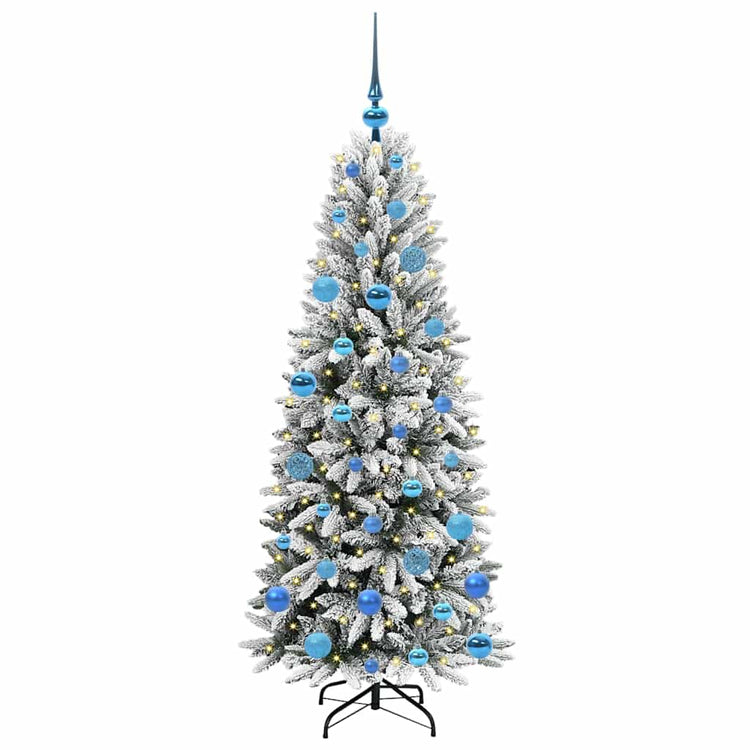 Vidaxx sapin de Noël artificiel blanc 150 cm PVC et plastique et acier et PE