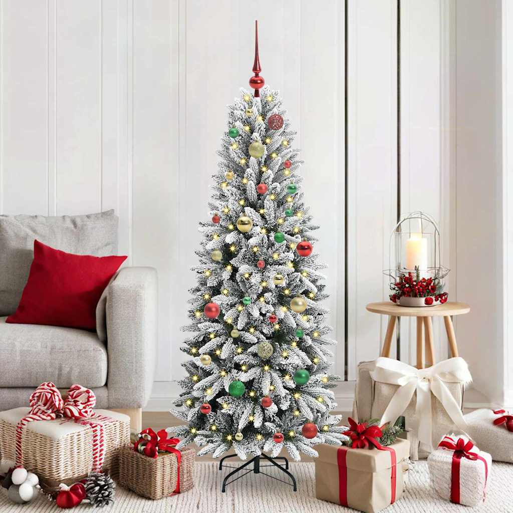 Vidaxx sapin de Noël artificiel blanc 150 cm PVC et plastique et acier et PE